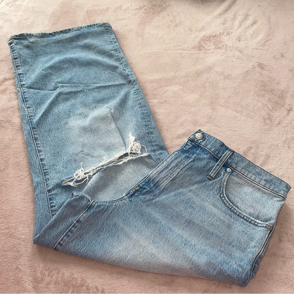 Madewell distressed superwide - leg Jean size 33P/L30/1/2 - Picture 5 of 14